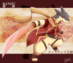 Rating: Safe Score: 0 Tags: 2013 abstract_background ambiguous_gender clothed clothing e621 generation_2_pokemon gloves handwear hi_res holding_melee_weapon holding_object holding_sword holding_weapon ivan-jhang japanese japanese_text katana kemono mammal melee_weapon mustelid nintendo open_mouth pokemon pokemon_(species) red_eyes samurai scarf simple_background solo sword text typhlosion warrior weapon User: bunchy7s