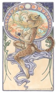 Rating: Questionable Score: 0 Tags: 2011 african_golden_cat anthro art_nouveau black_rose breasts caracal_(genus) domestic_cat e621 felid feline felis female flower mammal nude plant rose_(flower) shinigamigirl shinnie_(shinigamigirl) side_boob solo tail User: bunchy7s