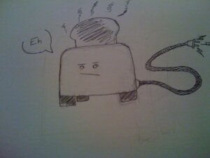 Rating: Safe Score: 0 Tags: 4:3 ambiguous_gender animate_inanimate appliance bajingo bread burnt dialogue dire_machine e621 electric english_text food grandfathered_content kitchen_appliance living_machine machine not_furry null0010 ren0 sketch smoke solo text toast toaster User: bunchy7s