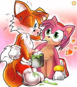 Rating: Explicit Score: 0 Tags: amy_rose anthro canid canine clothing duo e621 erection eulipotyphlan female fox genitals gloves handwear heart_symbol hedgehog male mammal miles_prower multi_tail orangebox paint paint_can penis pink_body sega sonic_the_hedgehog_(series) tail thick_thighs thin_calves thin_legs thin_thighs User: bunchy7s