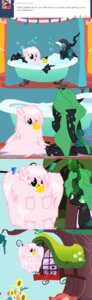 Rating: Safe Score: 0 Tags: 2013 arthropod bath blue_eyes changeling_(mlp) duo e621 earth_pony english_text equid equine eyes_closed fan_character female fluffle_puff fluffy friendship_is_magic fur glowing green_eyes hair hasbro hi_res horn horse insect_wings levitation magic mammal mixermike622 my_little_pony pink_body pink_fur pink_hair pony queen_chrysalis_(mlp) royalty rubber_duck text towel towel_on_head tumblr water wet wet_hair wings User: bunchy7s