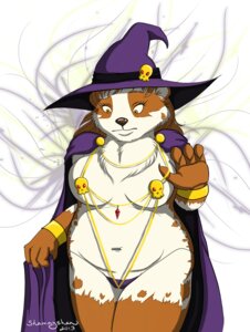 Rating: Questionable Score: 0 Tags: anthro bear blizzard_entertainment breasts camel_toe clothing cosplay curvy_figure e621 female hat headgear headwear magic magic_user mammal navel one_eye_closed pandaren shammyshan slightly_chubby solo teasing voluptuous warcraft wink witch witch_hat User: bunchy7s