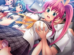 Rating: Explicit Score: 0 Tags: 3girls aiganshimai blue_eyes blush breast_grab breasts cameltoe chikan cleavage female female_only game_cg grope honda_naoki huge_breasts imminent_rape mogami_ruu multiple_females multiple_girls open_eyes panties pervert pink_hair ponytail public pussy rule34 school_uniform schoolgirl serafuku smile striped striped_panties tied_hair train_interior underwear User: bunchy7s