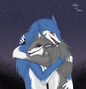 Rating: Safe Score: 0 Tags: 5_fingers anthro blue_body blue_fur claws detailed_background duo e621 female fingers forked_tongue fur grey_body grey_fur hug looking_aside looking_at_viewer male mammal markus_(dowantanaccount) natalie_(natalie_de_corsair) natalie_de_corsair night nude outside pupils red_eyes sergal side_view sky slit_pupils smile star starry_sky tongue tongue_out toony white_body white_fur yellow_eyes User: bunchy7s