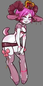Rating: Questionable Score: 0 Tags: alpha_channel alternative_fashion anthro baphomet_(deity) blue_body blue_fur bovid caprine caprine_demon clothing collar crown deity demon e621 female frogela_(artist) full-length_portrait fur garter_straps goat goat_demon goth headgear hi_res horn lace legwear lingerie mammal nipples outline portrait ribbons simple_background solo stockings thigh_highs torn_clothing torn_legwear torn_stockings transparent_background User: bunchy7s