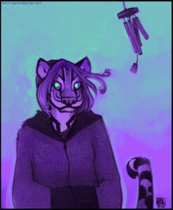 Rating: Safe Score: 0 Tags: anthro biped cool_colors e621 felid female glowing glowing_eyes gradient_background looking_at_viewer mammal oce pantherine purple_theme simple_background solo standing stripes tail tiger wind wind_chime wind_chimes User: bunchy7s Rating: Safe Score: 0 Tags: anthro biped cool_colors e621 felid female glowing glowing_eyes gradient_background looking_at_viewer mammal oce pantherine purple_theme simple_background solo standing stripes tail tiger wind wind_chime wind_chimes User: bunchy7s