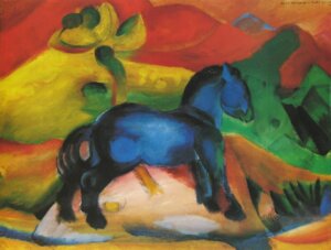 Rating: Safe Score: 0 Tags: 1912 20th_century ambiguous_gender ancient_art blue_body colorful_theme e621 equid equine expressionism feral formal_art franz_marc hi_res horse mammal marc painting_(artwork) quadruped solo tail traditional_media_(artwork) User: bunchy7s