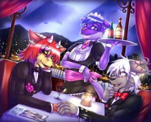 Rating: Safe Score: 0 Tags: alcohol bell beverage black_tie_(suit) candle city clothed clothing crossdressing digital_media_(artwork) dinner dragon e621 ear_piercing evening felid femboy flower food group katsuke maid_uniform male male/male mammal mythological_creature mythological_scalie mythology piercing plant ribbons romantic romantic_ambiance romantic_dinner rose_(flower) scalie suit tail tyranos uniform waiter wine zentrin User: bunchy7s