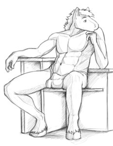 Rating: Explicit Score: 0 Tags: anthro balls_outline bulge clothed clothing detailed_bulge e621 equid genital_outline hakijagu1 male mammal monochrome pose simple_background solo thong underwear white_background User: bunchy7s
