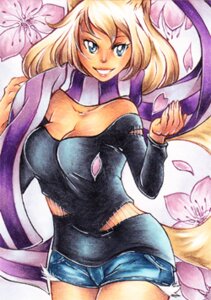 Rating: Safe Score: 0 Tags: animal_humanoid animal_tail blonde_hair blue_eyes breasts clothed clothing e621 female flower hair humanoid low_res mammal mammal_humanoid plant scarf solo zeolith User: bunchy7s