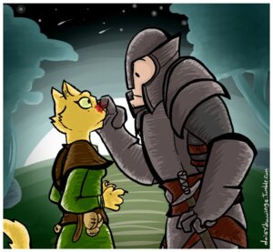 Rating: Safe Score: 0 Tags: anthro armor asotil blood bodily_fluids border clothed clothing duo e621 felid female human katia_managan khajiit male mammal microsoft prequel_adventure scarethedaisies tail the_elder_scrolls white_border User: bunchy7s
