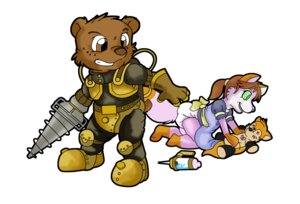 Rating: Safe Score: 0 Tags: 2010 2k_games anthro archived_source armor bear big_daddy_(bioshock) bioshock brown_body brown_eyes brown_fur canid canine clean_diaper clothed clothing costume diaper dress drill duo e621 female fur green_eyes little_sister_(bioshock) machine male mammal pink_body pink_fur plushie reva_the_scarf simple_background smile syringe tail weapon wearing_diaper white_background young young_anthro User: bunchy7s