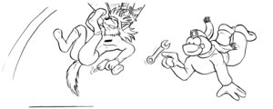 Rating: Safe Score: 0 Tags: 2010 alan_foreman alien anthro black_and_white bowman's_wolf canid canine canis clothed clothing digitigrade digitigrade_boots duo e621 female floating florence_ambrose freefall_(webcomic) fur hair humor male mammal monochrome red_wolf sam_starfall scarf sketch tail tools wolf wrench zero_gravity User: bunchy7s