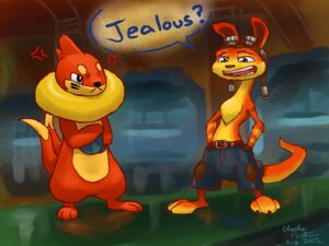Rating: Safe Score: 0 Tags: 2012 2_tails 4:3 angry annoyed bar bottomwear buizel clothing coldfire0007 crossover daxter dialogue dipstick_tail duo e621 english_text eyewear generation_4_pokemon goggles humor jak_and_daxter jealous male mammal markings multi_tail multicolored_tail mustelid naughty_dog nintendo open_mouth ottsel pants pokemon pokemon_(species) sony_corporation sony_interactive_entertainment speech_bubble tail tail_markings teeth text tongue two_tone_tail User: bunchy7s