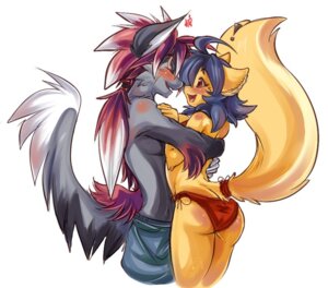 Rating: Questionable Score: 0 Tags: 2011 anthro big_butt bikini blue_hair blush bottomwear butt canid canine clothed clothing conditional_dnp digital_media_(artwork) duo e621 exclamation_point eyes_closed female fluff-kevlar fox hair hug male mammal nytro_(fluff-kevlar) panties parupi_(character) raised_tail red_eyes romantic romantic_couple shineymagic shorts side_view simple_background skimpy swimwear tail two-piece_swimsuit underwear wide_hips User: bunchy7s
