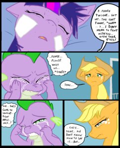 Rating: Safe Score: 0 Tags: 2012 applejack_(mlp) blonde_hair bodily_fluids clothed clothing comic cowboy_hat crying death dialogue digital_media_(artwork) dragon e621 earth_pony english_text equid equine eyes_closed female feral freckles friendship_is_magic fur green_eyes grief group hair hasbro hat headgear headwear horn horse inside male mammal metal_(artist) multicolored_hair my_little_pony mythological_creature mythological_equine mythological_scalie mythology orange_body orange_fur pony purple_body purple_fur purple_hair sad scalie spike_(mlp) tears tears_of_desperation tears_of_sadness teary_eyes text the_feels twilight_sparkle_(mlp) two_tone_hair unicorn User: bunchy7s
