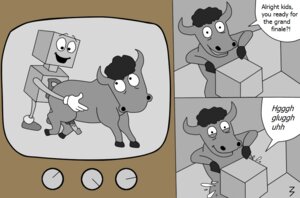 Rating: Explicit Score: 0 Tags: anal bestiality blocky_(rugrats) bodily_fluids bovid bovine cum duo e621 erection feral genital_fluids genitals humanoid humanoid_on_feral jay_ward_productions machine male male/male male_penetrated male_penetrating male_penetrating_male mammal mottled mottled_genitalia mottled_penis nickelodeon oral oxwinkle_(rugrats) parody penetration penis robot rocky_and_bullwinkle rugrats sex unknown_artist User: bunchy7s