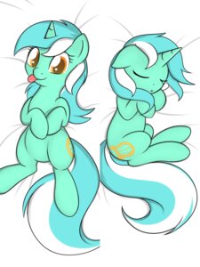 Rating: Safe Score: 0 Tags: 2012 3:4 absurd_res amber_eyes bird's-eye_view cutie_mark dakimakura dakimakura_design e621 equid equine eyes_closed female feral friendship_is_magic fur green_body green_fur hair hasbro hi_res high-angle_view horn looking_at_viewer lying lyra_heartstrings_(mlp) mammal multicolored_hair my_little_pony mythological_creature mythological_equine mythology on_back on_side quadruped simple_background sleeping smile solo tail theparagon tongue tongue_out two_tone_hair unicorn User: bunchy7s