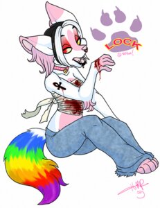 Rating: Questionable Score: 0 Tags: 2005 anthro bandage biped black_hair blood blood_on_bandage bodily_fluids bottomwear canid canine clothed clothing e621 female fox glamfur hair heterochromia lock_(kakumatsurou) mammal pants rainbow short_hair sitting solo sparklefur tail teeth tongue white_hair zeriara User: bunchy7s