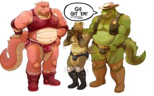 Rating: Questionable Score: 0 Tags: 16:10 alligator alligatorid anthro belly biceps big_muscles big_tex_(houndgrey) boots bracelet bulge clothed clothing cowboy cowboy_hat crocodilian daire301 dialogue dragon e621 english_text exclamation_point footwear forked_tongue green_body green_skin group hat headgear headwear hyena jacket jewelry male mammal midriff musclegut muscular muscular_male mythological_creature mythological_scalie mythology open_clothing open_shirt open_topwear overweight pecs pink_body pink_skin reptile scalie shirt shoes simple_background slightly_chubby speedo spotted_hyena swimwear tail tail_motion tailwag tank_top text thong tongue tongue_out topless topwear underwear vest white_background widescreen wrestling User: bunchy7s