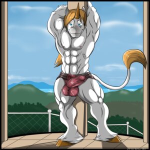 Rating: Explicit Score: 0 Tags: 1:1 2011 aaron_(artist) anthro balls_outline big_bulge bulge charles_wark clothed clothing detailed_bulge digital_media_(artwork) e621 equid equine erection erection_under_clothing feathering fur genital_outline hi_res horn jockstrap male mammal muscular muscular_anthro muscular_male mythological_creature mythological_equine mythology nipples penis_outline pole pose solo spread_legs spreading tail tail_tuft topless tuft underwear unicorn User: bunchy7s
