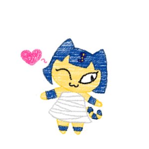 Rating: Safe Score: 0 Tags: 1:1 animal_crossing ankha_(animal_crossing) anthro domestic_cat e621 felid feline felis female heart_symbol mammal nintendo one_eye_closed simple_background solo unknown_artist uraeus white_background wink User: bunchy7s