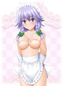 Rating: Questionable Score: 0 Tags: blue_eyes blush braid breasts covering covering_breasts female maid_headdress naked_apron nipples rule34 sakuya_izayoi short_hair silver_hair sin-go touhou twin_braids User: bunchy7s