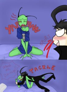 Rating: Explicit Score: 0 Tags: ahoge alien alien_humanoid anime_nosebleed antennae_(anatomy) bed black_hair blood blush bodily_fluids boots clothed clothing coat dib_membrane duo e621 exclamation_point footwear furniture green_body green_skin hair hi_res human humanoid imminent_rape imminent_sex invader_zim irken irken_teeth male male/male mammal nickelodeon nosebleed open_mouth partially_clothed pounce red_eyes shirt shocked shoes smile teeth topwear trenchcoat unknown_artist yawn zim_(invader_zim) User: bunchy7s