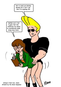 Rating: Explicit Score: 0 Tags: 2004 arrogant blonde_hair brown_hair cartoon_network clothed_sex clothing crossover daria daria_morgendorffer dialogue female first_porn_of_character glasses human johnny_bravo johnny_bravo_(series) male masculine rule34 saiyaman speech_bubble straight text white_background User: bunchy7s