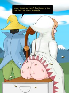 Rating: Questionable Score: 0 Tags: 2012 3:4 arthropod bee bee_sting black_mage_(final_fantasy) black_mage_(job) bsting butt dialogue digital_media_(artwork) duo_focus e621 english_text female final_fantasy group hi_res human hymenopteran insect mage_(final_fantasy) male mammal melee_weapon not_furry pain polearm reddened_butt shadow_face square_enix staff sting text weapon white_mage_(final_fantasy) User: bunchy7s