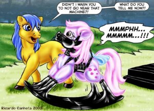 Rating: Questionable Score: 0 Tags: 2003 bdsm bodily_fluids bondage bound bubbles_(mlp) duo e621 english_text equid equine female feral feral_bondage fully_bound fur hair hasbro horse latex lickety_split machine mammal mlp_g1 my_little_pony my_little_pony_'n_friends pink_body pink_fur pink_hair pony pre-g4 ricardo_canheta rocking_horse tail tears text toy yellow_body yellow_fur User: bunchy7s