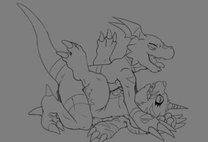 Rating: Explicit Score: 0 Tags: alpha_channel bandai_namco black_and_white bodily_fluids claws cum digimon digimon_(species) dominant dominant_male duo e621 eyes_closed gabumon genital_fluids guilmon horn kinglom legs_up line_art lying male male/male misleading_thumbnail monochrome on_back open_mouth scalie sex simple_background submissive toe_claws tongue transparent_background User: bunchy7s
