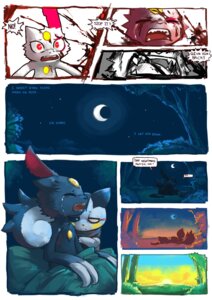 Rating: Questionable Score: 0 Tags: blood bodily_fluids claws colored comic crying dialogue dream e621 english_text eyes_closed facial_markings forest generation_2_pokemon generation_4_pokemon head_markings hi_res hug male mammal markings moon mustelid night nightmare nintendo outside pachirisu plant pmd-explorers pokemon pokemon_(species) red_eyes rodent rowanhardt scar sciurid sheer_(artist) sneasel sundance_(sheer) sunrise tears teeth text tree young User: bunchy7s