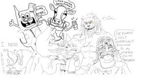 Rating: Questionable Score: 0 Tags: anthro avian bovid bovine canid canine cattle clothing costume digital_drawing_(artwork) digital_media_(artwork) e621 falco_lombardi felid fox fox_mccloud fredryk_phox fursuit group humor lion male mammal monochrome nintendo paintchat pantherine simple_background sketch stalking_cat star_fox tail white_background User: bunchy7s