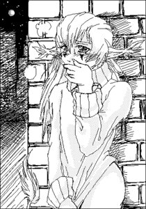 Rating: Questionable Score: 0 Tags: ambiguous_gender animal_humanoid black_and_white blush bottomless clothed clothing covering covering_mouth covering_own_mouth covering_self digital_drawing_(artwork) digital_media_(artwork) e621 ear_tuft elf fur hair humanoid humanoid_pointy_ears looking_at_viewer low_res monochrome oekaki pointy_ears sketch solo sweater tail tail_tuft topwear tuft unknown_artist User: bunchy7s