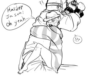 Rating: Explicit Score: 0 Tags: bound clothes dialog english_text female freddy_krueger friday_the_13th hat heteropteryx_(artist) human jason_voorhees male monochrome nightmare_on_elm_street rule34 rule_63 sex size_difference speech_bubble straight text white_background User: bunchy7s