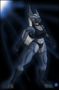 Rating: Safe Score: 0 Tags: abs anthro canid canine canis clothing cyera e621 female krinkels leaning mammal muscular muscular_anthro muscular_female piercing shirt solo tank_top thong topwear underwear wolf User: bunchy7s