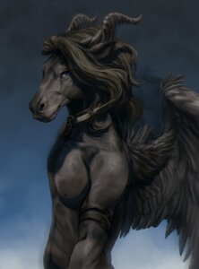 Rating: Safe Score: 0 Tags: 2014 abs anthro armband biceps biped black_body black_fur black_hair black_nipples blue_eyes collar demon detailed e621 equid equine feathered_wings feathers fur gradient_background hair half-length_portrait horn long_hair looking_at_viewer male mammal muscular muscular_anthro muscular_male mythological_creature mythological_equine mythology navel nipples nude pecs pegasus portrait pose seductive side_view simple_background solo spread_wings standing tamberella wings User: bunchy7s