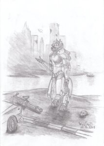 Rating: Safe Score: 0 Tags: absurd_res anthro apocalypse armor bone canid canine canis car city e621 female gas_mask gatling_gun graphite_(artwork) gun hi_res jump_pack machine machine_gun mammal mask nuclear nuclear_holocaust piercing post-apocalyptic power_armor ranged_weapon simple_background skull solo traditional_media_(artwork) vehicle water weapon wolf wolfred User: bunchy7s