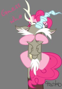 Rating: Safe Score: 0 Tags: alpha_channel chimera discord_(mlp) draconequus duo e621 earth_pony equid equine female friendship_is_magic hank0 hasbro horse male male/female mammal my_little_pony pinkie_pie_(mlp) pony simple_background surprised tail transparent_background User: bunchy7s