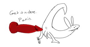 Rating: Explicit Score: 0 Tags: anal anal_penetration anus balls cbrye disembodied_penis dominant duo e621 english_text feral genitals it'll_never_fit knot larger_dom larger_male male male/male male_penetrated male_penetrating male_penetrating_male penetration penis sex simple_background size_difference smaller_male solo_focus tail teeth text toony unknown_species what white_background User: bunchy7s