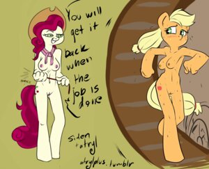 Rating: Explicit Score: 0 Tags: anthro anthrofied applejack_(mlp) atryl bodily_fluids breasts cherry_jubilee_(mlp) clothing cowboy_hat cutie_mark digital_media_(artwork) duo e621 earth_pony equid equine female female/female friendship_is_magic genitals hasbro hat headgear headwear horse mammal my_little_pony nipples pony sweat tail vulva whip wick_(artist) User: bunchy7s