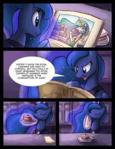 Rating: Safe Score: 0 Tags: 2012 blue_body blue_feathers blue_hair cake comic crown dessert e621 english_text equid equine ethereal_hair feathered_wings feathers female feral food friendship_is_magic hair hasbro headgear hi_res horn long_hair mammal multicolored_hair my_little_pony mythological_creature mythological_equine mythology princess_celestia_(mlp) princess_luna_(mlp) ric-m solo text white_body white_feathers winged_unicorn wings User: bunchy7s
