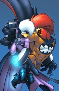 Rating: Safe Score: 0 Tags: 2006 anatid anseriform anthro avian bird cape chicken clothing comic duck duo e621 edgar_delgado galliform hi_res male pedro_delgado phasianid superhero ultragallo ultrapato User: bunchy7s