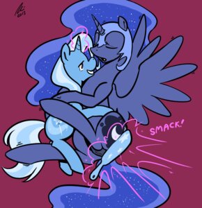 Rating: Explicit Score: 0 Tags: 2013 butt_slap cutie_mark duo e621 equid equine eyes_closed feathered_wings feathers female feral friendship_is_magic genitals hair hasbro hi_res horn long_hair mammal my_little_pony mythological_creature mythological_equine mythology nightmare_moon_(mlp) slap smile spanking themanesex trixie_(mlp) unicorn vulva winged_unicorn wings User: bunchy7s