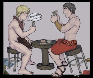 Rating: Questionable Score: 0 Tags: 2boys bandanna black_hair blonde_hair blue_eyes closed_eyes clothes_removed cmnm cowboy cowboy_hat frown gladiator jedediah male male_focus night_at_the_museum no_visible_genitalia nude octavius owen_wilson poker rule34 skirt smile steve_coogan strip_poker topless yaoi yoshikimos User: bunchy7s
