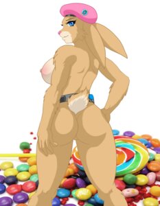 Rating: Questionable Score: 0 Tags: anthro bean belt beret blue_eyes breasts butt candy clothing desingahv dessert e621 easter female fluffy food hat headgear headwear holidays hop hop_(movie) illumination_entertainment jelly_bean lagomorph leporid lollipop looking_at_viewer looking_back mammal nipples nude pink_berets pose rabbit side_boob simple_background smile solo white_background User: bunchy7s