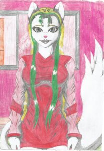 Rating: Safe Score: 0 Tags: anthro clothing domestic_cat e621 felid feline felis female gtoyaannno hair hi_res mammal solo traditional_media_(artwork) User: bunchy7s