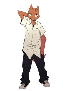 Rating: Safe Score: 0 Tags: 3:4 anthro biped black_nose bottomwear brown_body brown_fur clothed clothing domestic_cat e621 felid feline felis fffffolder footwear front_view fully_clothed fur hand_behind_head hand_in_pocket hi_res looking_at_viewer male mammal open_mouth open_smile pants pockets shirt shoes simple_background smile solo standing tail toony topwear white_background User: bunchy7s