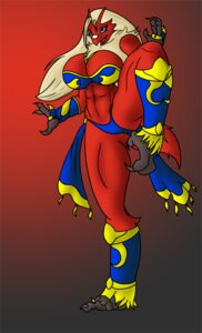Rating: Questionable Score: 0 Tags: anthro anthrofied avian beak big_breasts bird blaziken blue_eyes breasts e621 female generation_3_pokemon lavine_von_brandt looking_at_viewer lunisnightwind nintendo non-mammal_breasts pokemon pokemon_(species) pokemorph red_body solo User: bunchy7s